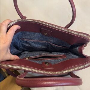 Beautiful burgundy spacious tote bag.